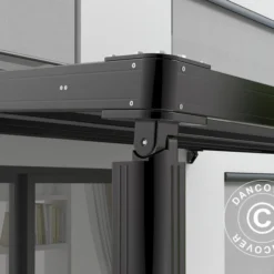 Tonnelle Adossée/Pergola Murale Santa Ynez, 4x3m, Noir/Gris Foncé -Promos Jardin Natif Magasin pr153010 03