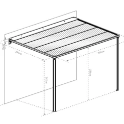 Tonnelle Adossée/Pergola Murale Santa Ynez, 4x3m, Noir/Gris Foncé -Promos Jardin Natif Magasin pr153010 095