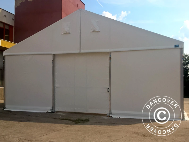 Hangar De Stockage Industriel Alu 12x12x5,42m Avec Porte Coulissante, PVC, Blanc 6 Hangar De Stockage Industriel Alu 12x12x5,42m Avec Porte Coulissante, PVC, Blanc – Image 6