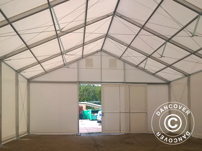 Hangar De Stockage Industriel Alu 12x12x5,42m Avec Porte Coulissante, PVC, Blanc 10 Hangar De Stockage Industriel Alu 12x12x5,42m Avec Porte Coulissante, PVC, Blanc – Image 10
