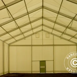 Hangar De Stockage Industriel Alu 12x25x5,92m Avec Porte Coulissante, PVC, Blanc -Promos Jardin Natif Magasin st132020 01