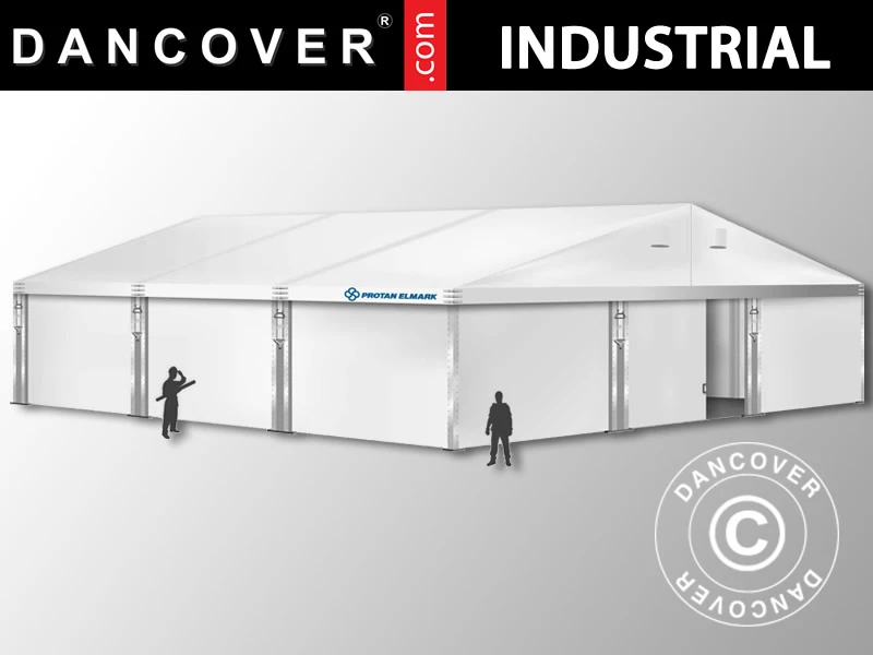 Hangar De Stockage Industriel Alu 15x15x6,03m Avec Porte Coulissante, PVC, Blanc 1 Hangar De Stockage Industriel Alu 15x15x6,03m Avec Porte Coulissante, PVC, Blanc