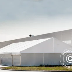 Hangar De Stockage Industriel Alu 15x30x6,53m Avec Porte Coulissante, PVC, Blanc -Promos Jardin Natif Magasin st132040 02