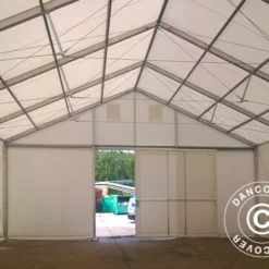 Hangar De Stockage Industriel Alu 15x30x6,53m Avec Porte Coulissante, PVC, Blanc -Promos Jardin Natif Magasin st132040 06