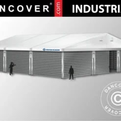 Hangar De Stockage Industriel Alu 12x12x5,42m Avec Porte Coulissante, PVC/métal, Blanc