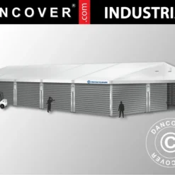 Hangar De Stockage Industriel Alu 12x25x5,92m Avec Porte Coulissante, PVC/métal, Blanc