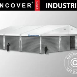 Hangar De Stockage Industriel Alu 15x15x6,03m Avec Porte Coulissante, PVC/métal, Blanc