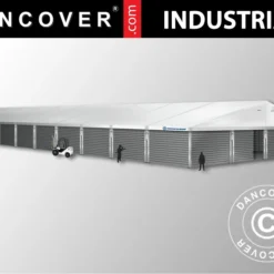 Hangar De Stockage Industriel Alu 20x50x9,04m Avec Porte Coulissante, PVC/métal, Blanc