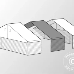 Rallonge Pour Hangar De Stockage Industriel Alu, PVC/Metal 15x30x6,53, 5m, Blanc