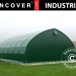 Tente De Stockage/tunnel Agricole 8x15x4,33m Avec Porte Coulissante, PVC, Vert