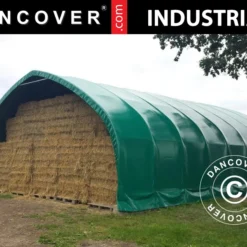 Tente De Stockage/tunnel Agricole 8x15x4,33m Avec Porte Coulissante, PVC, Vert -Promos Jardin Natif Magasin st145001 05