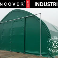 Tente De Stockage/tunnel Agricole 9x15x4,42m Avec Porte Coulissante, PVC, Vert -Promos Jardin Natif Magasin st145011 01