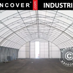 Tente De Stockage/tunnel Agricole 10x15x5,54m Avec Porte Coulissante, PVC, Blanc/Gris 8 Tente De Stockage/tunnel Agricole 10x15x5,54m Avec Porte Coulissante, PVC, Blanc/Gris -Promos Jardin Natif Magasin st145020 02