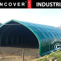 Tente De Stockage/tunnel Agricole 12x16x5,88m Avec Porte Coulissante, PVC, Vert -Promos Jardin Natif Magasin st145031 053