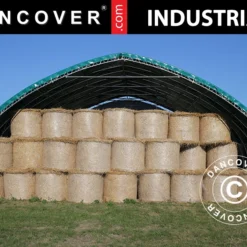 Tente De Stockage/tunnel Agricole 12x16x5,88m Avec Porte Coulissante, PVC, Vert -Promos Jardin Natif Magasin st145031 06