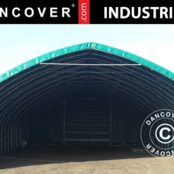 Tente De Stockage/tunnel Agricole 12x16x5,88m Avec Porte Coulissante, PVC, Vert -Promos Jardin Natif Magasin st145031 063