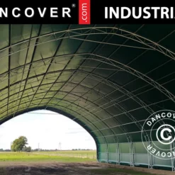 Tente De Stockage/tunnel Agricole 15x15x7,42m Avec Porte Coulissante, PVC, Vert -Promos Jardin Natif Magasin st145041 051