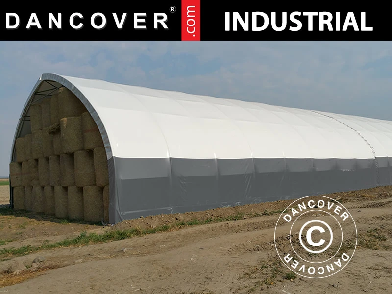 Tente De Stockage/tunnel Agricole 8x15x4,33m, PVC, Blanc/Gris 3 Tente De Stockage/tunnel Agricole 8x15x4,33m, PVC, Blanc/Gris – Image 3