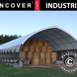 Tente De Stockage/tunnel Agricole 12x16x5,88m, PVC, Blanc/Gris -Promos Jardin Natif Magasin st145080 02