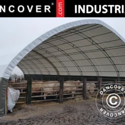 Tente De Stockage/tunnel Agricole 12x16x5,88m, PVC, Blanc/Gris -Promos Jardin Natif Magasin st145080 05