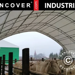 Tente De Stockage/tunnel Agricole 12x16x5,88m, PVC, Blanc/Gris -Promos Jardin Natif Magasin st145080 06