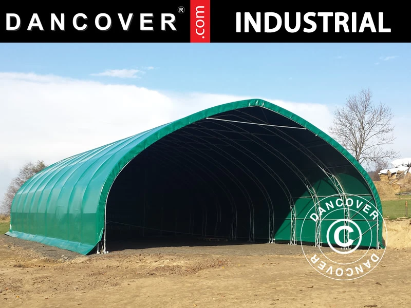 Tente De Stockage/tunnel Agricole 12x16x5,88m, PVC, Vert 1 Tente De Stockage/tunnel Agricole 12x16x5,88m, PVC, Vert