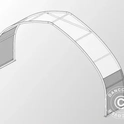 Extension 1,5m Pour Tente De Stockage/tunnel Agricole 9x15x4,42m, PVC, Blanc/Gris