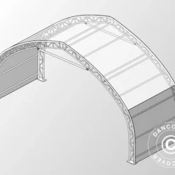 Extension 3m Pour Tente De Stockage/tunnel Agricole 15x15x7,42m, PVC, Blanc/Gris