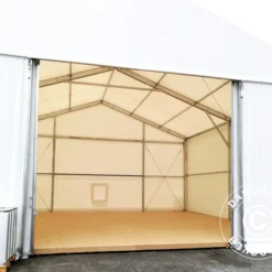 Hangar De Stockage Industriel Steel 12x12x6,18m Avec Porte Coulissante, PVC, Blanc -Promos Jardin Natif Magasin st146010 02