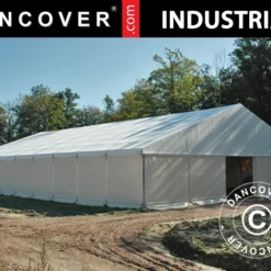 Hangar De Stockage Industriel Steel 15x15x6,73m Avec Porte Coulissante, PVC, Blanc