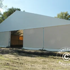 Hangar De Stockage Industriel Steel 20x50x7,64m Avec Porte Coulissante, PVC, Blanc -Promos Jardin Natif Magasin st146060 01