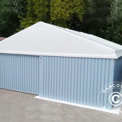 Hangar De Stockage Industriel Steel 10x10x5,8m Avec Porte Coulissante, PVC/Métal, Blanc/Gris -Promos Jardin Natif Magasin st146200 2