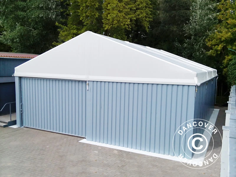 Hangar De Stockage Industriel Steel 12x12x6,18m Avec Porte Coulissante, PVC/Métal, Blanc/Gris 3 Hangar De Stockage Industriel Steel 12x12x6,18m Avec Porte Coulissante, PVC/Métal, Blanc/Gris – Image 3