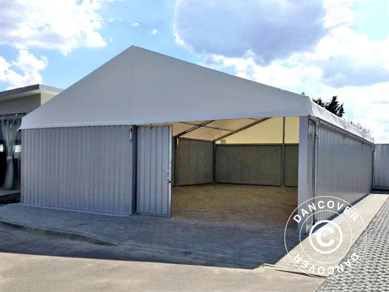 Hangar De Stockage Industriel Steel 12x12x6,18m Avec Porte Coulissante, PVC/Métal, Blanc/Gris 4 Hangar De Stockage Industriel Steel 12x12x6,18m Avec Porte Coulissante, PVC/Métal, Blanc/Gris – Image 4