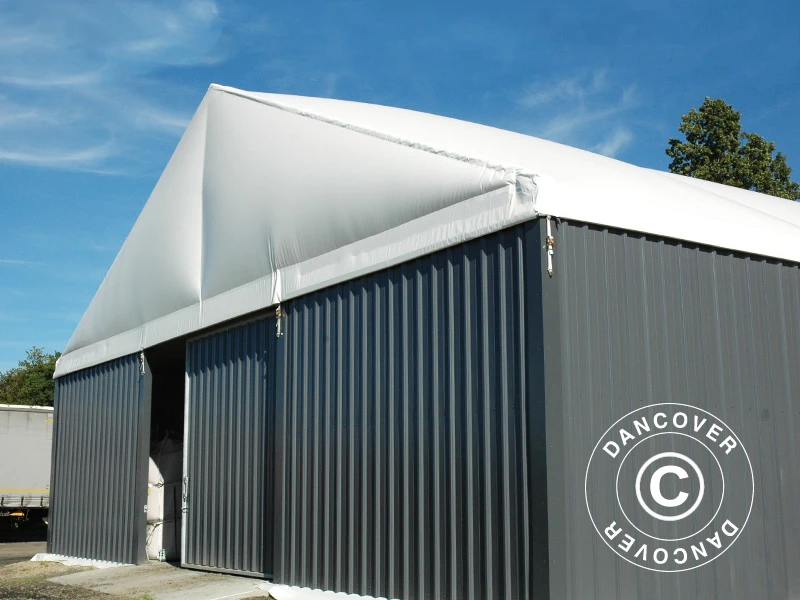 Hangar De Stockage Industriel Steel 15x15x6,73m Avec Porte Coulissante, PVC/Métal, Blanc/Gris 4 Hangar De Stockage Industriel Steel 15x15x6,73m Avec Porte Coulissante, PVC/Métal, Blanc/Gris – Image 4