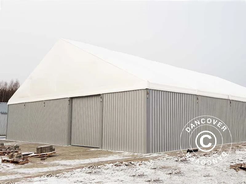 Hangar De Stockage Industriel Steel 15x15x6,73m Avec Porte Coulissante, PVC/Métal, Blanc/Gris 7 Hangar De Stockage Industriel Steel 15x15x6,73m Avec Porte Coulissante, PVC/Métal, Blanc/Gris – Image 7