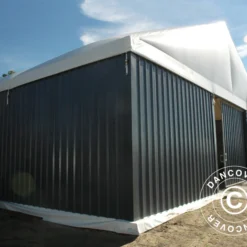 Hangar De Stockage Industriel Steel 15x30x6,73m Avec Porte Coulissante, PVC/Métal, Blanc/Gris -Promos Jardin Natif Magasin st146240 2