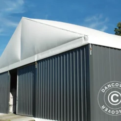 Hangar De Stockage Industriel Steel 15x30x6,73m Avec Porte Coulissante, PVC/Métal, Blanc/Gris -Promos Jardin Natif Magasin st146240 3