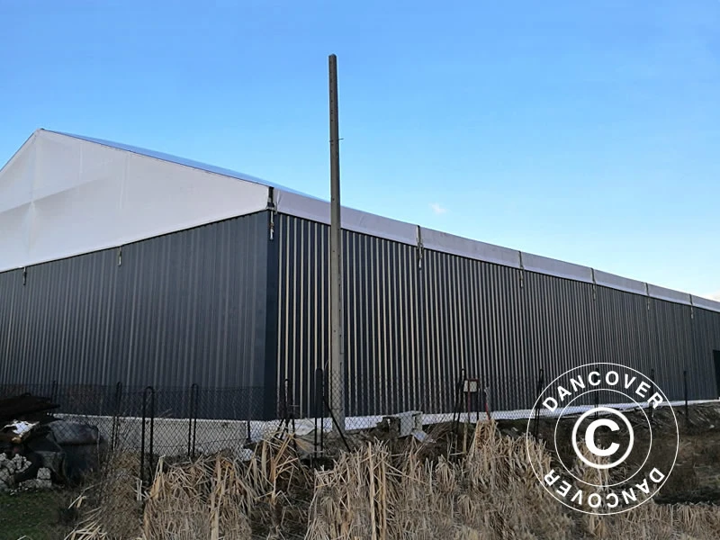 Hangar De Stockage Industriel Steel 20x50x7,64m Avec Porte Coulissante, PVC/Métal, Blanc/Gris 2 Hangar De Stockage Industriel Steel 20x50x7,64m Avec Porte Coulissante, PVC/Métal, Blanc/Gris – Image 2