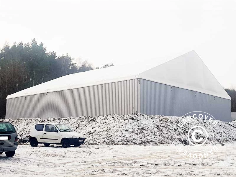 Hangar De Stockage Industriel Steel 20x50x7,64m Avec Porte Coulissante, PVC/Métal, Blanc/Gris 3 Hangar De Stockage Industriel Steel 20x50x7,64m Avec Porte Coulissante, PVC/Métal, Blanc/Gris – Image 3