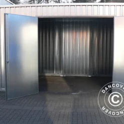 Hangar De Stockage En Acier 7,1x20,1x3,225m Avec Double Porte, Argent -Promos Jardin Natif Magasin st154440 02
