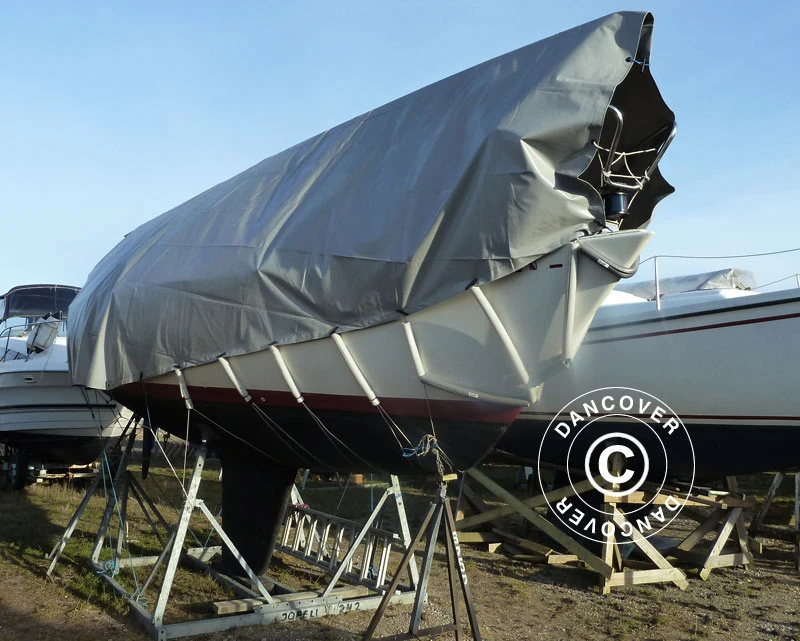 Bâche 6x8m, PVC 500g/m², Gris 2 Bâche 6x8m, PVC 500g/m², Gris – Image 2