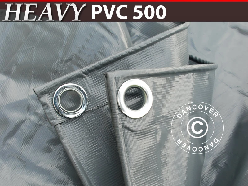 Bâche 2x2m, PVC 500 G/m², Gris 1 Bâche 2x2m, PVC 500 G/m², Gris