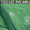 Bâche 5x7m, PVC 600g/m² Vert, Ignifugé
