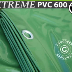 Bâche 8x14m, PVC 600g/m², Vert, Ignifugé