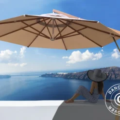 Parasol En Porte à Faux Bahamas, Ø4m, Sable -Promos Jardin Natif Magasin um75445 03