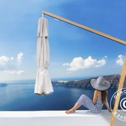 Parasol En Porte à Faux Bahamas, Ø4m, Sable -Promos Jardin Natif Magasin um75445 033