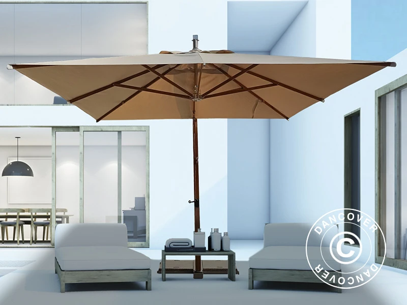 Parasol En Porte à Faux Havana, 3,5x3,5m, Sable 3 Parasol En Porte à Faux Havana, 3,5x3,5m, Sable – Image 3