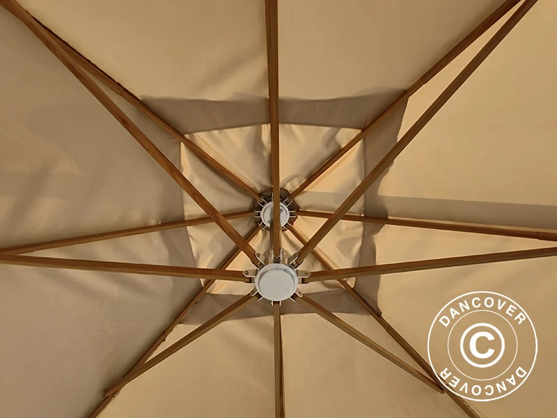 Parasol En Porte à Faux Havana, 3,5x3,5m, Sable 8 Parasol En Porte à Faux Havana, 3,5x3,5m, Sable – Image 8