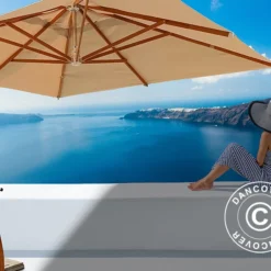 Parasol En Porte à Faux Antigua, 3x4m, Sable -Promos Jardin Natif Magasin um75485 03